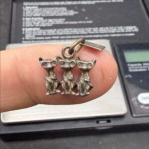 Sterling Silver Three Cats Charm